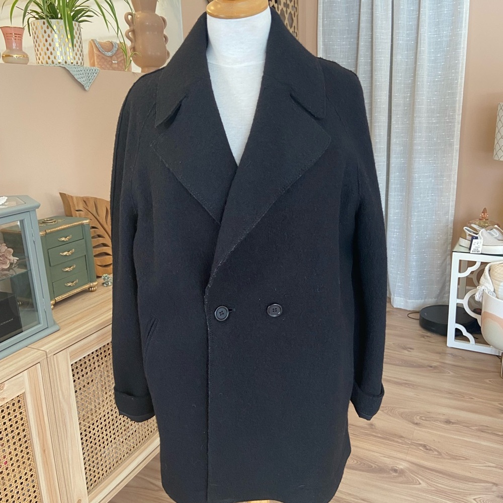 BR Women’s Black Double-Breasted Caban Coat